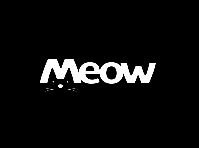 Meow animal black cat cats concept illustration lettering logo logodesign logos meow vector