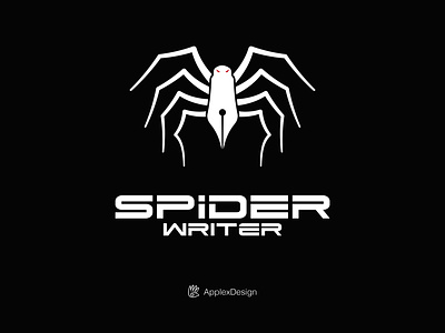 Spider Writer animal branding design illustration logo logos pen pen nib spider vector