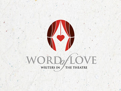 Word of Love, Writers in the Theatre Association branding design heart illustration logo logos love nib pen theatre vector writer