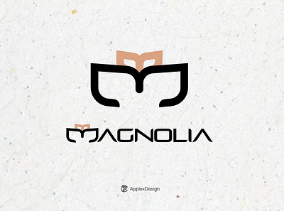 Magnolia design flower illustration logo logos m magnolia monogram typography vector