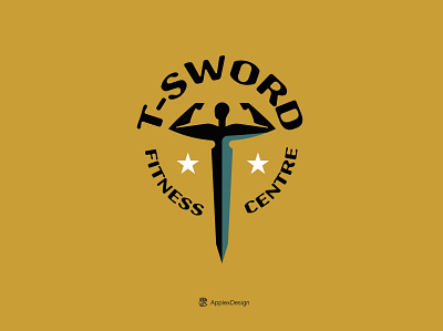 T Sword Fitness Centre bodybuilding fitness letter silhouette sword t