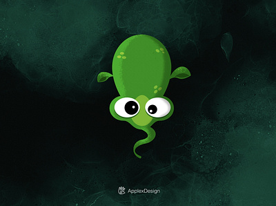 Little Green Monster Worm - Logo for sale animal branding computer cute design game green illustration logo logos mascotte monster nature security software vector worm