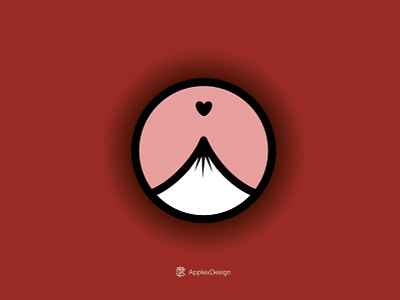 Volcano of Love :: Logo concept ass branding circle design funny heart illustration logo logos love minimal typography vector volcano