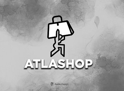 Atlashop :: Concept logo on sale atlas bag basket branding design graphic design illustration logo logos shopping vector