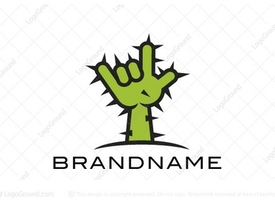 Rockactus band cactus green hand logo logos music power rock rockband thorn vegetable