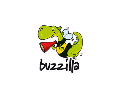 Buzzilla logo bee cartoon chat cute dragon logo logos mascotte megaphone