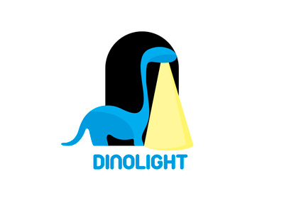 DinoLight brontosaurus cave dinosaur light light bulb lighting logo