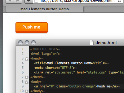 Mad Elements in pure CSS (3) button css3 madelements orange