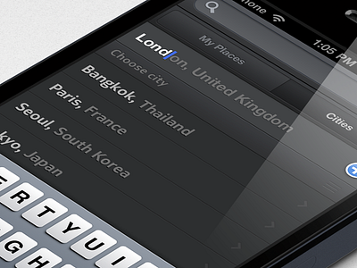 Add cities app autocomplete dark dcovery ios iphone search