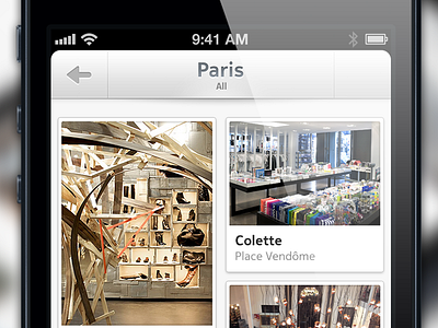Dcovery - List View app dcovery iphone list paris places