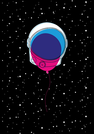 Space Balloon design illustration logo music poster art silkscreen vector