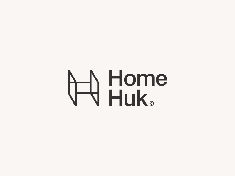 Homehuk home alone furniture home brain concept vector illustration typography minimalist minimal icon logo flat graphic deisgn graphic design branding