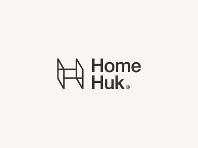 Homehuk brain branding concept design flat furniture graphic graphic deisgn home home alone icon illustration logo minimal minimalist typography vector