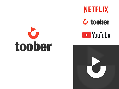 Toober branding concept design flat graphic graphic deisgn icon logo minimal minimalist netflix toober typography vector youtube