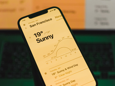 Weather app that is simple and intelligible. app bold branding design forecast grid interface ios lines mobile mobile ui navigation progress ui ux weather weather app