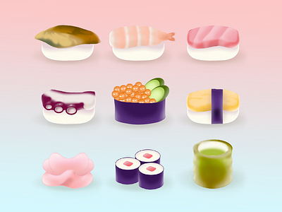 Sushi design illustration photoshop ui ux xd