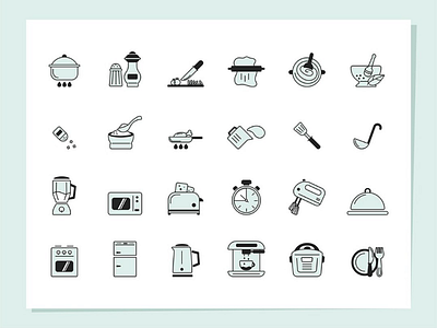 Cooking icons set