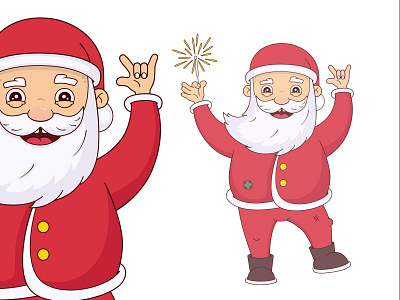 Santa 2d cartoon character christmas illustration new year santa santa claus vector
