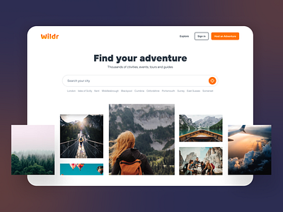 Adventure website design