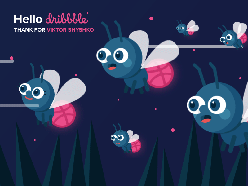 First Shot animation dark dribbble firefly first shots fly hello dribbble thank for wind