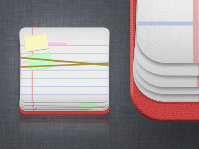 Notebook Icon App app book cover hard icon ios ipad iphone journal moleskine note notebook paper post its red