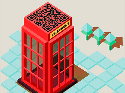 Telephone Booth QR code qrcode design marketing