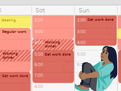 RescueTime The 9–5 workday is dead blog calendar illustration people rescuetime tech illustration work life balance