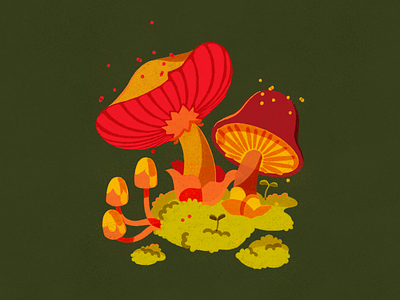 Mushrooms 70s illustration colorful mushrooms decor decorative illustrations funky illustration illustration mushroom illustration procreate retro supply co