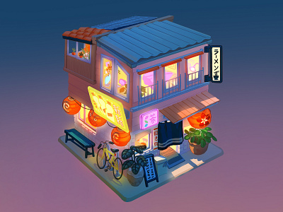 Ramen Shop buildings city city illustration cute building illustration food food and drink food truck illustrated building illustration isometric illustration japan japanese building ramen ramen illustration ramen shop ramen shop illustration restaraunt illustration restaurant