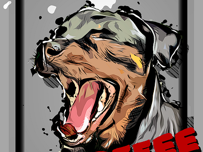 Yawning Rottweiler coffee design rottweiler typography vector