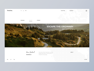 Travel website banner clean concept creative minimal travel ui ux web design