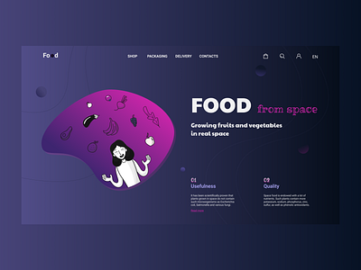 Food from space design flat food illustration space ui