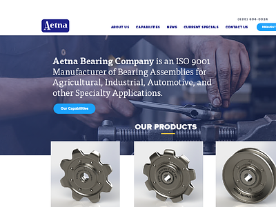 Aetna Bearing web design wordpress