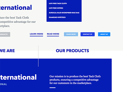 Tack Cloth Products moodboard ui web design wordpress