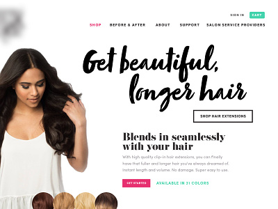 Blends in seamlessly with your hair art direction beauty hair web design