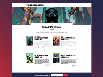 Black Panther author comics web design web development wordpress