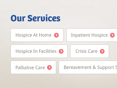 Our Services buttons non profit ui user interface web design