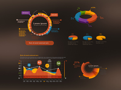 Crooked Stats Infographic Kit infographic pixelkit ui kit