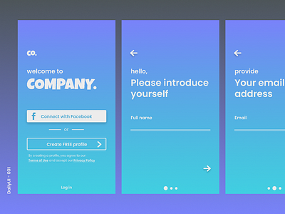 DailyUI - 001/Part 1 daily 100 dailyui dailyui 001 gradient color mobile app design