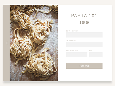 Checkout page for pasta class checkout page daily ui challenge dailyui pasta ui challenge