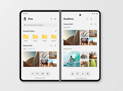 Surface Duo Files app acrylic cageata concept design figma fluent design microsoft uidesign windows windows 10