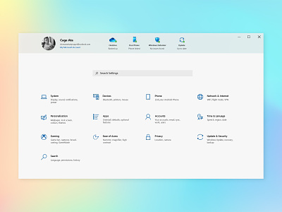Settings with Fluent Design