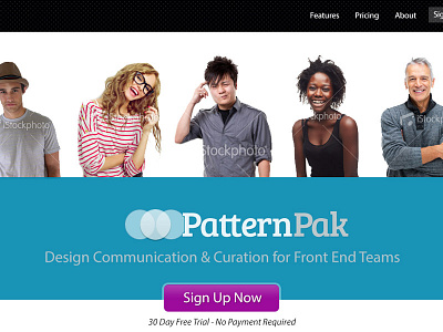 PatternPak Landing - Second concept button landing people website