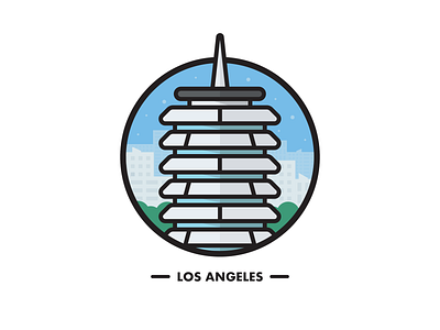 Los Angeles Icon - Revised building california capitol records city cityscape icon illustration los angeles vector