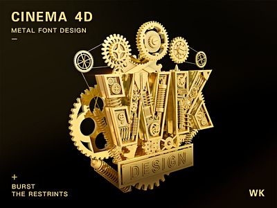 Design of 3D Metal Font 3d abstract c4d color design icon logo ui