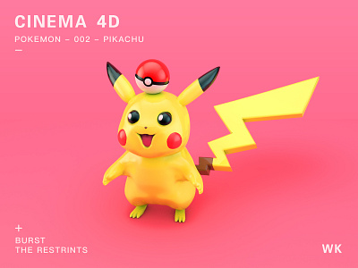 Pokémon Detective Pikachu 3d c4d color icon ios logo ui
