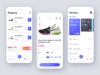 Sneakers shop app app ui design card color design icon ui ux