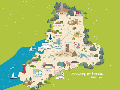 Siheung TOURDURE illustration korea map sigheungsi tour