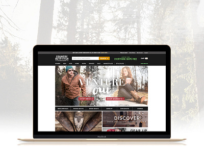 Country Outfitter New Homepage Layout double exposure e commerce e commerce design homepage web design web layout