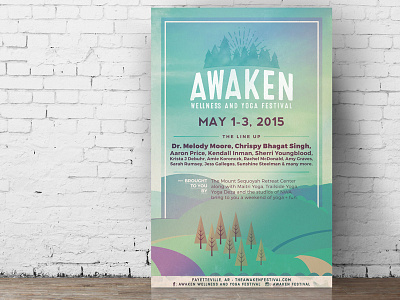 Awaken Wellness and Yoga Festival Poster branding festival poster logo poster poster design type typography wellness yoga yoga poster